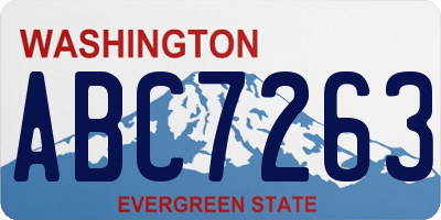 WA license plate ABC7263