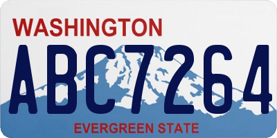 WA license plate ABC7264
