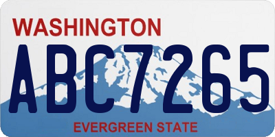 WA license plate ABC7265