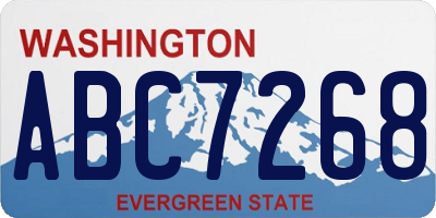 WA license plate ABC7268