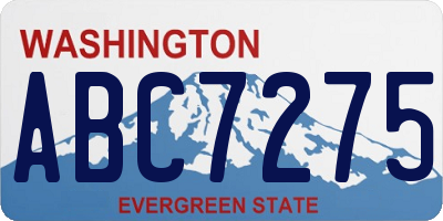 WA license plate ABC7275
