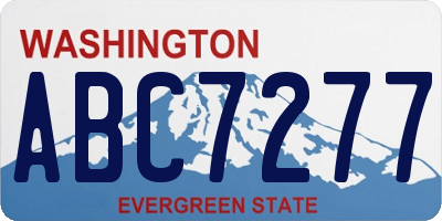 WA license plate ABC7277