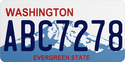WA license plate ABC7278