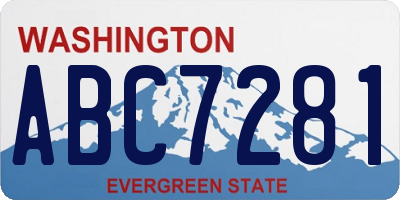WA license plate ABC7281