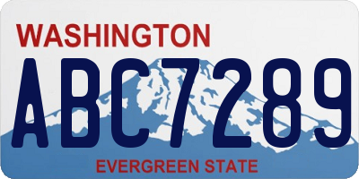 WA license plate ABC7289
