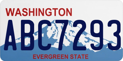 WA license plate ABC7293