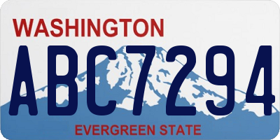 WA license plate ABC7294