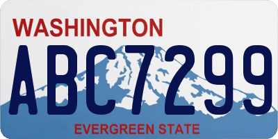 WA license plate ABC7299