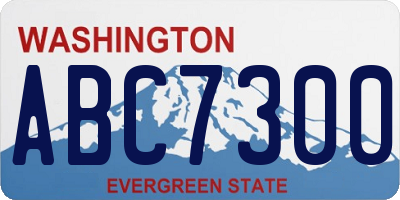 WA license plate ABC7300