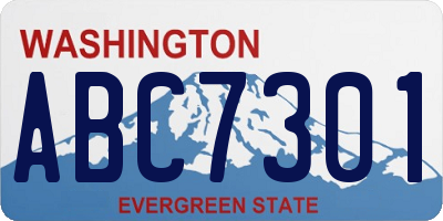 WA license plate ABC7301