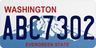 WA license plate ABC7302