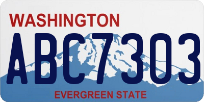 WA license plate ABC7303