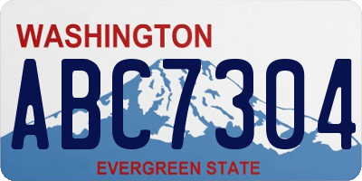 WA license plate ABC7304