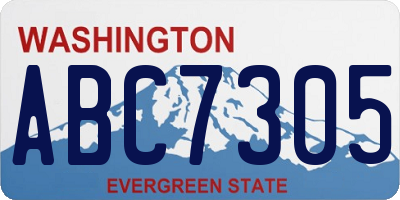 WA license plate ABC7305
