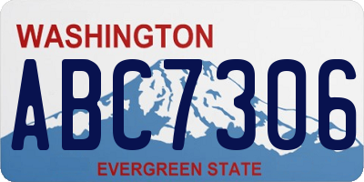 WA license plate ABC7306