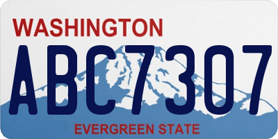 WA license plate ABC7307