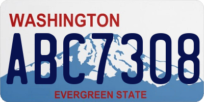 WA license plate ABC7308