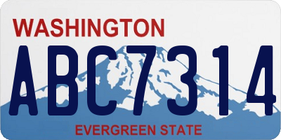 WA license plate ABC7314