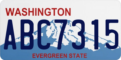 WA license plate ABC7315