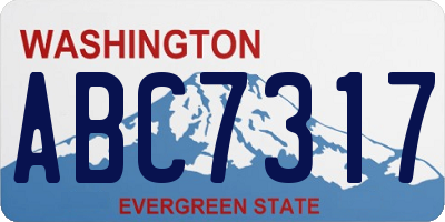 WA license plate ABC7317