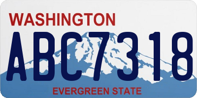WA license plate ABC7318