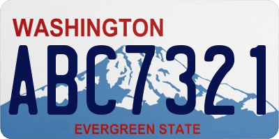 WA license plate ABC7321