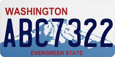 WA license plate ABC7322