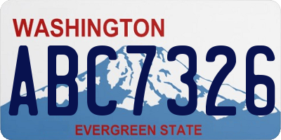 WA license plate ABC7326