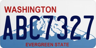 WA license plate ABC7327