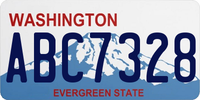 WA license plate ABC7328