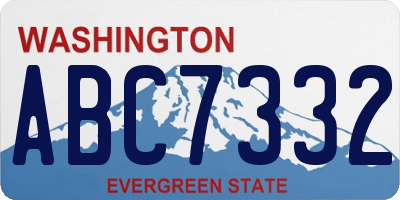 WA license plate ABC7332