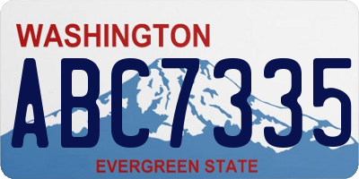 WA license plate ABC7335