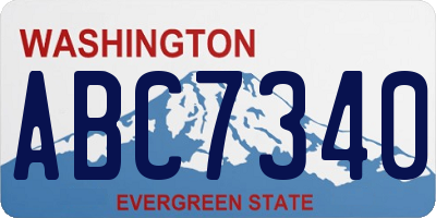 WA license plate ABC7340