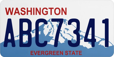 WA license plate ABC7341