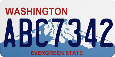 WA license plate ABC7342