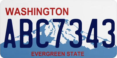 WA license plate ABC7343