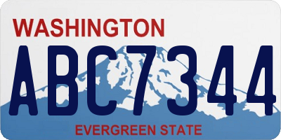 WA license plate ABC7344