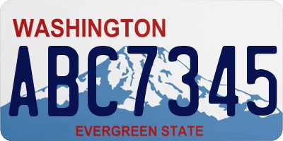 WA license plate ABC7345