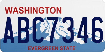 WA license plate ABC7346