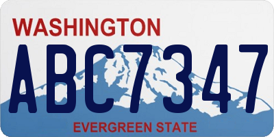 WA license plate ABC7347