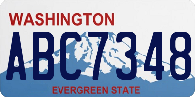 WA license plate ABC7348