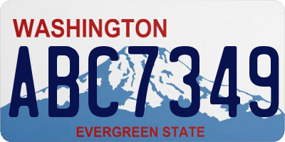 WA license plate ABC7349