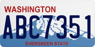WA license plate ABC7351