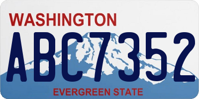 WA license plate ABC7352