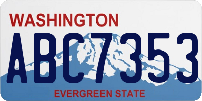 WA license plate ABC7353