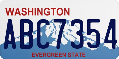 WA license plate ABC7354