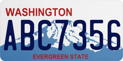WA license plate ABC7356