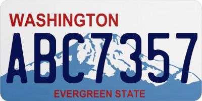 WA license plate ABC7357