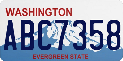 WA license plate ABC7358