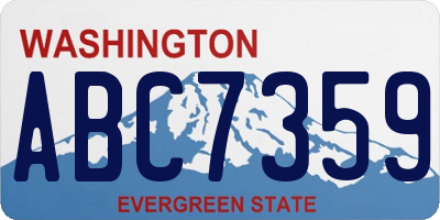 WA license plate ABC7359
